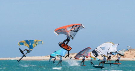© IWSA media: Wingfoilers leaping for joy at being back in Jericoacoara